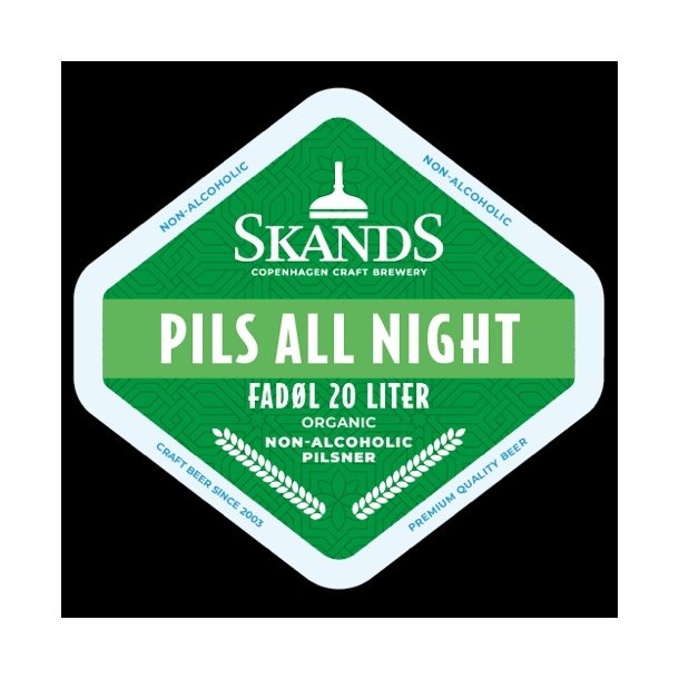 SKANDS  PILS ALL NIGHT FUSTAGE 20 liter
