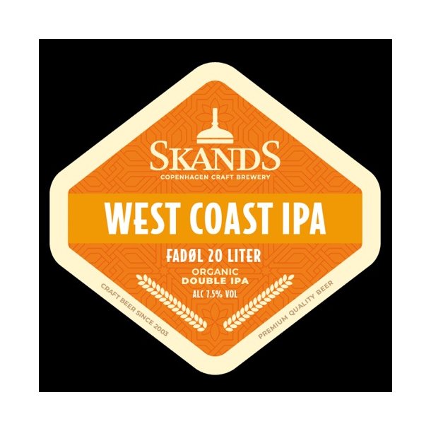 SKANDS WEST COAST IPA FUSTAGE 20 liter